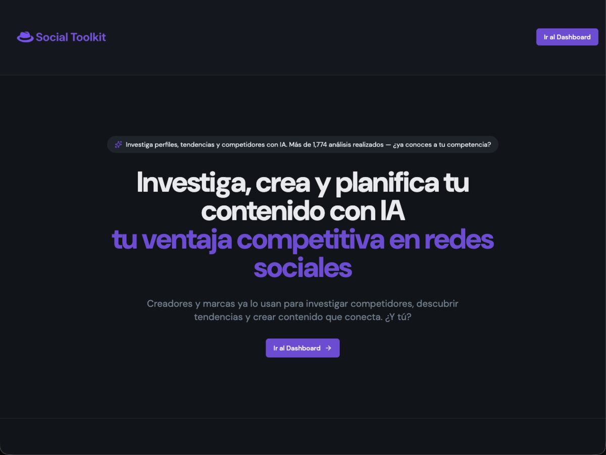 Social Toolkit home page